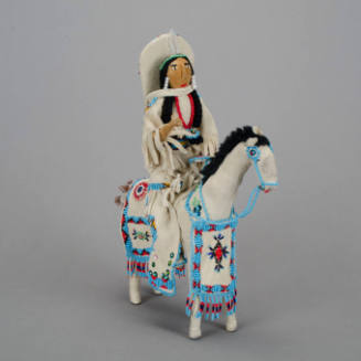 Horseback mother and baby in cradle doll