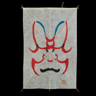 Miniature Kaku Dako (kite) depicting Kabuki face of Modoribashi