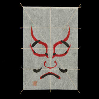 Miniature Kaku Dako/Yakko-Dako (kite) depicting Kabuki Face of Yakko