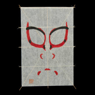 Miniature Kaku Dako (kite) depicting Kabuki Face of Sukeroku