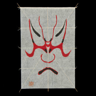 Miniature Kaku Dako (kite) depicting Kabuki Face of Watonai