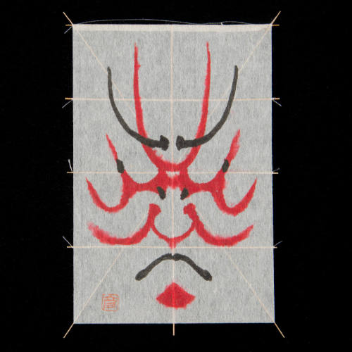 Miniature Kaku Dako (kite) depicting Kabuki Face of Onosuke