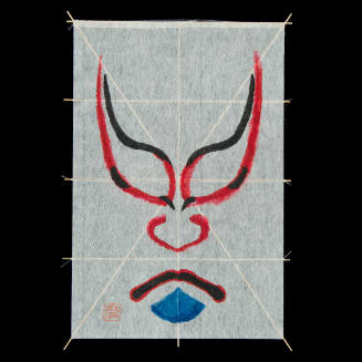 Miniature Kaku Dako (kite) depicting Kabuki Face of Matsuo-maru