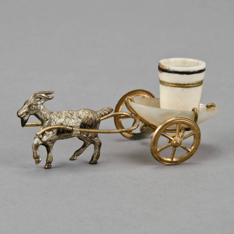 Goat pulling cart thimble holder