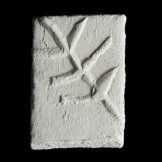 Sacred clay tablet with botanical image