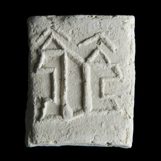 Sacred clay tablet with complex abstract design