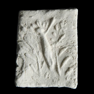 Sacred clay tablet with crucified figure but no cross