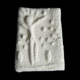 Sacred clay tablet with crucified figure but no cross