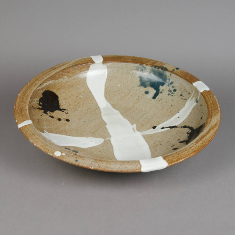 Wheel-thrown shallow bowl