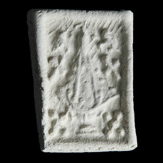 Sacred clay tablet with Virgin and pair of crosses