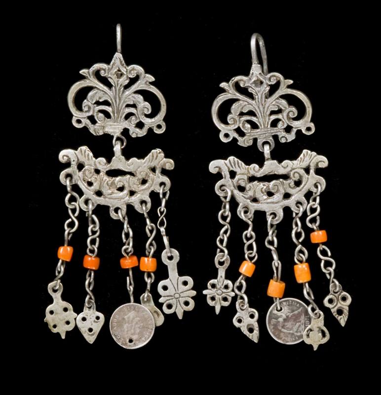 Earrings, chatelaine