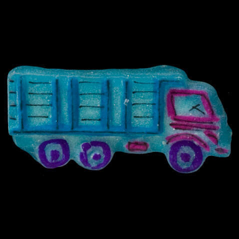 Painted tablet votive offering with truck