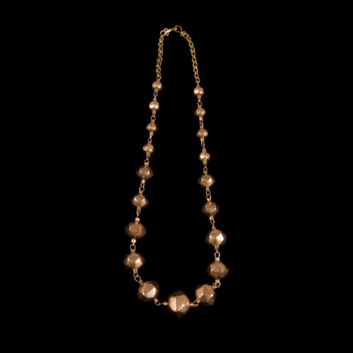 Necklace, gold faceted beads