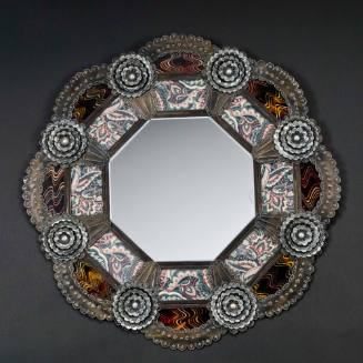 Octagonal tin mirror