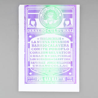 Poster, Todos Somos Bagua in purple and green