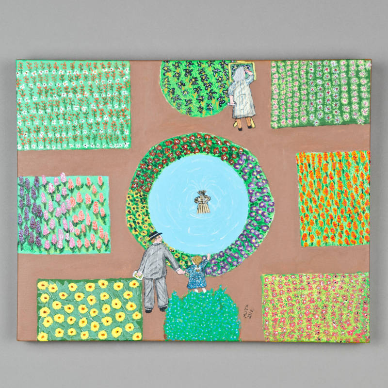 Garden scene painting