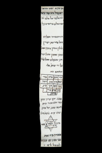 Hebrew Amulet scroll with magic squares containing Hebrew writing for good health, good mind,
and protection from bad spirits