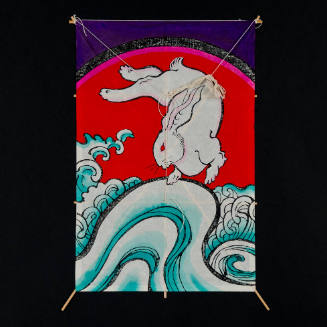 Kaku Dako (kite) depicting Rabbit jumping a wave