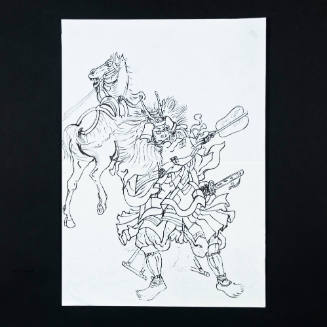 Kite Painting or Drawing of Warrior