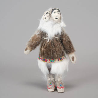 Inupiaq doll, mother and child