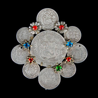 Peruvian coin brooch