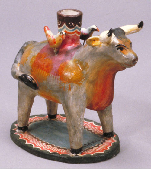 Candle Holder, Gray Bull