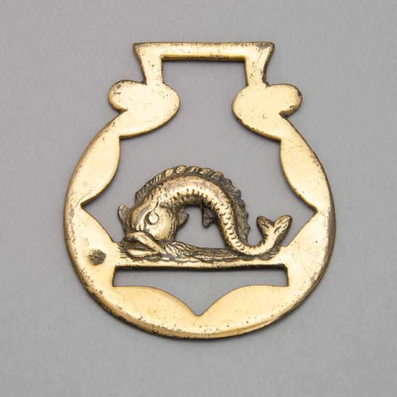 Sea monster horse brass