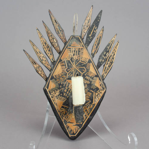 straw applique candlebrackets