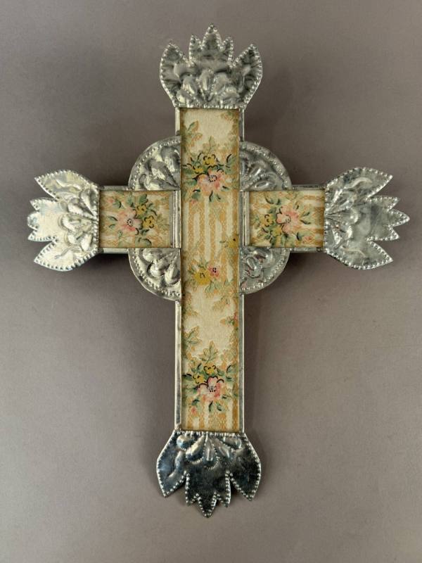 Tin Cross with Wallpaper Inserts