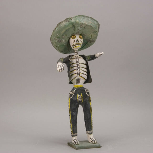 Skeleton figure with Green Sombrero