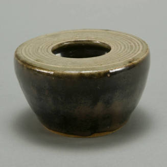 Stoneware bowl with flat top with 2 1/4" orifice