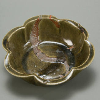 Stoneware floral form bowl