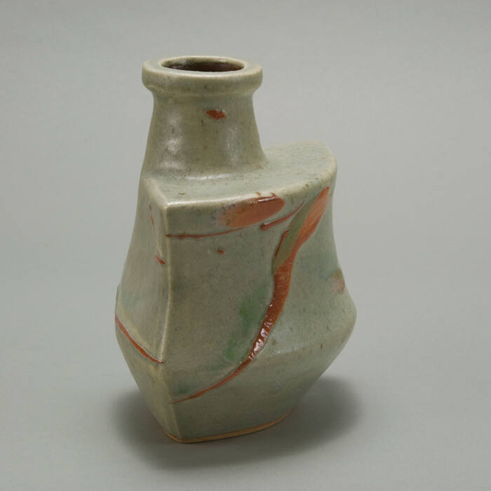 High-necked simi-abstract form flower vase