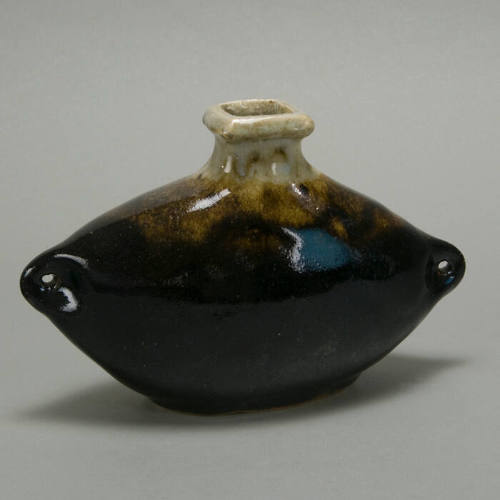 Stoneware narrow lozenge-form vase