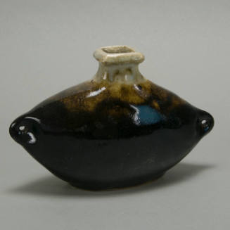 Stoneware narrow lozenge-form vase