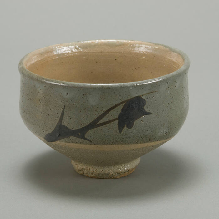 Tea bowl with wild grass design