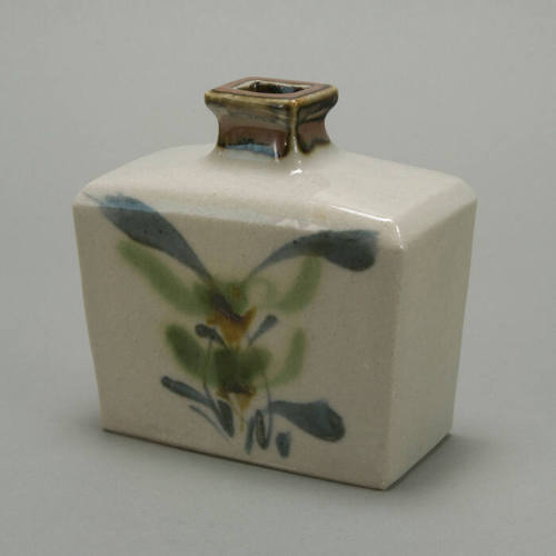 Rectangular vase with floral design