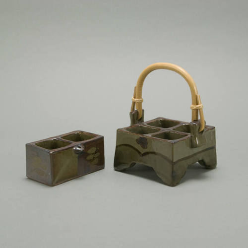 2 piece set--handled container & sectioned box