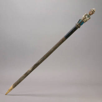 Staff, male figure