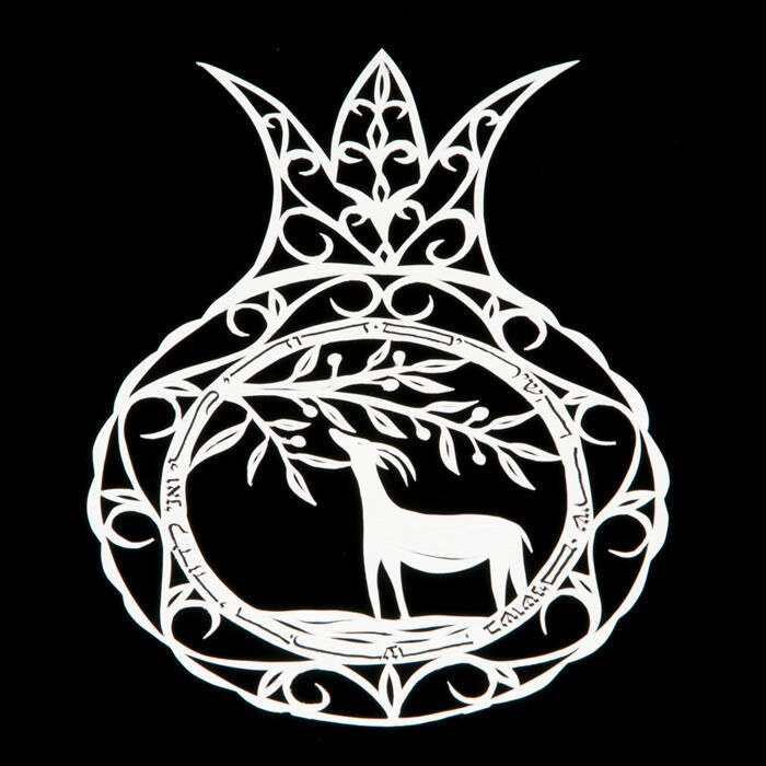 Decorative house blessing (paper art with deer)