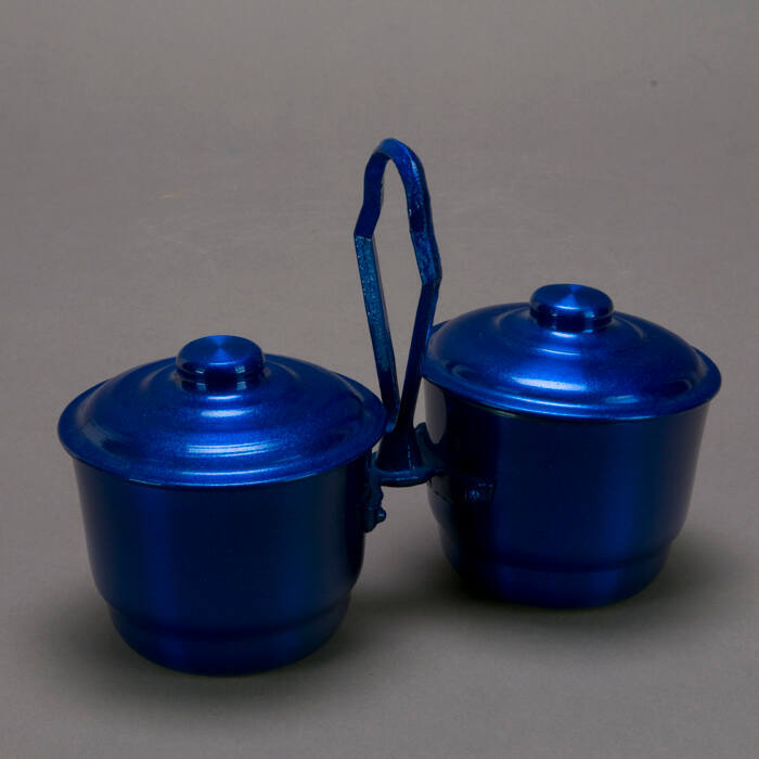 Mate set - hierbera. Double vessel set with handle and lids.