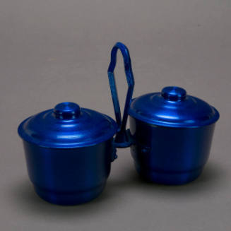 Mate set - hierbera. Double vessel set with handle and lids.