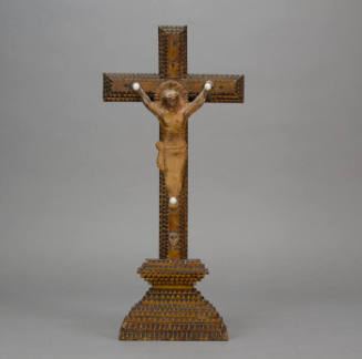 Tramp art crucifix