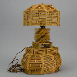 Popsicle stick lamp with diamond designs