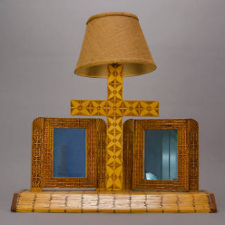 Match stick lamp with mirrors and shade