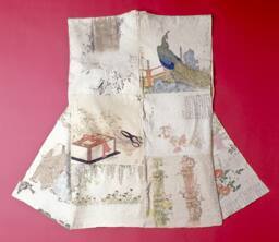 A vest is made of surimono (privately published prints) in UKIYO-E style print (woodblock).  2 …
