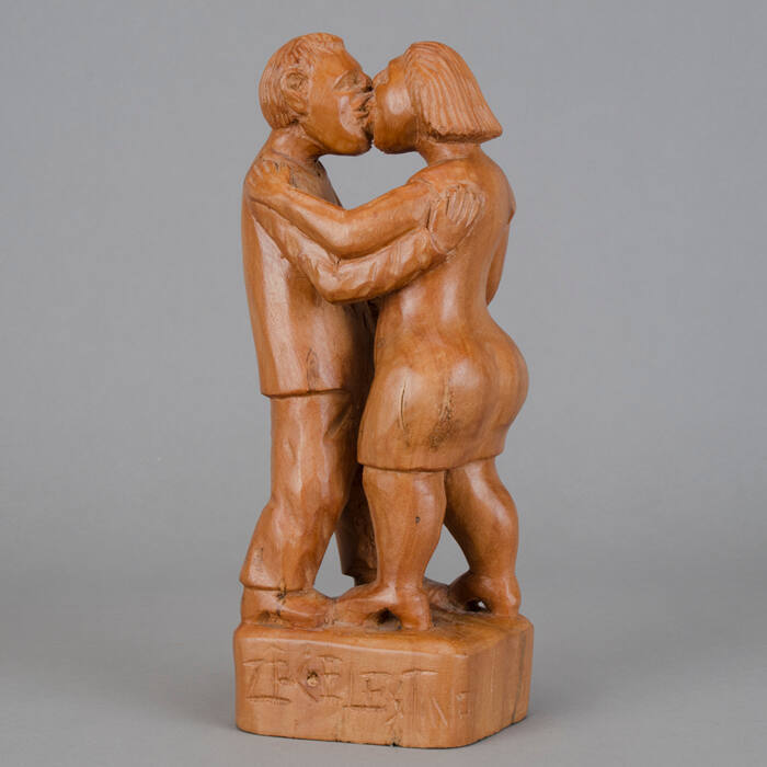 Dancing couple, kissing