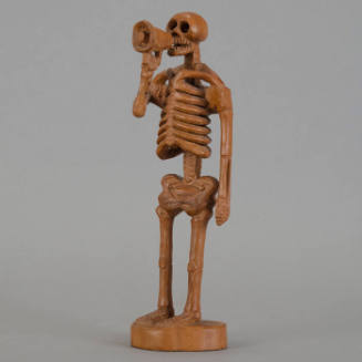 Skeleton figure with megaphone