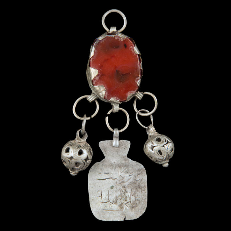 Scriptual amulet protective aqiq (agate) stone