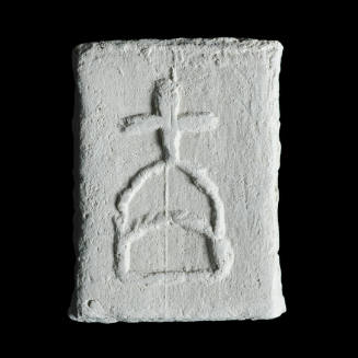 Sacred clay tablet with image of crown or similar shape